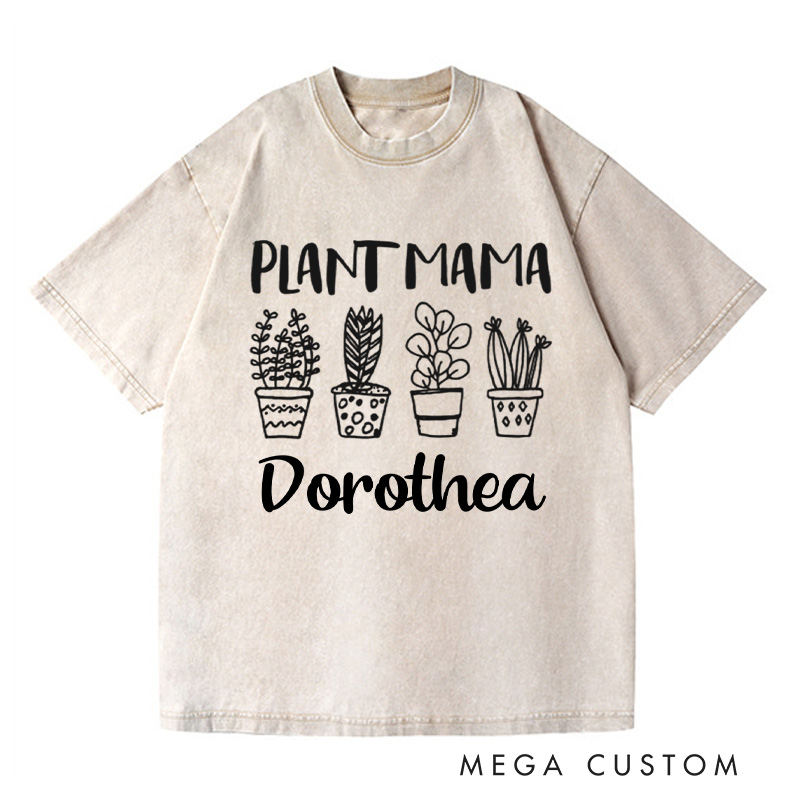 Personalized Plant Mama Washed T-Shirts Crazy Plant Lady Shirt Plant Shirt Plant Lover Gift Mother's Day Gift Gardening Shirt Gardener Shirt