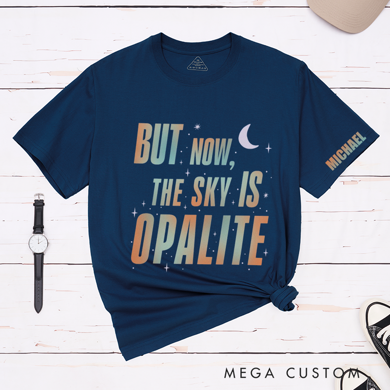 Personalized Name Opalite Showgirl Shirt but Now the Sky Is Opalite TS Inspired Graphic Tee Dancing Through the Lightning Strikes