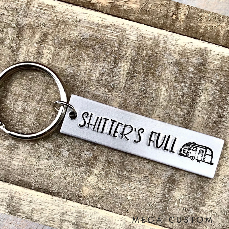 Personalized Camper Keychain Custom Engraved Stainless Steel Humorous Camping Keychain Camper Gift for Friend