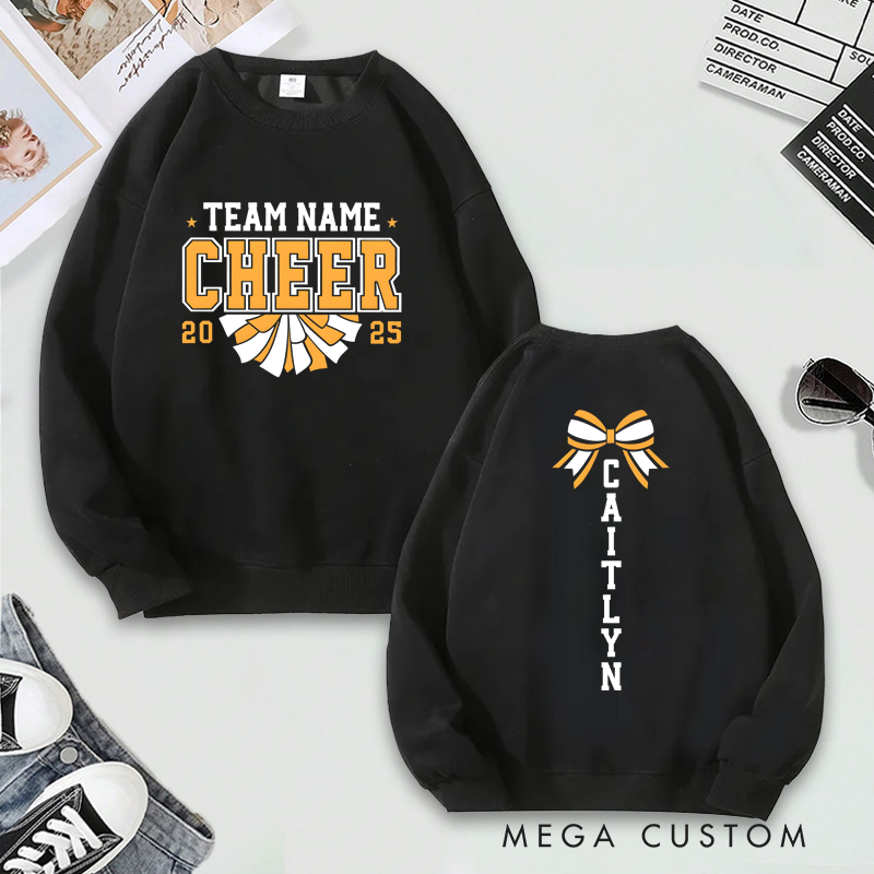 Personalized Cheerleading Sweatshirt Custom Team Name, Year, and Name Design