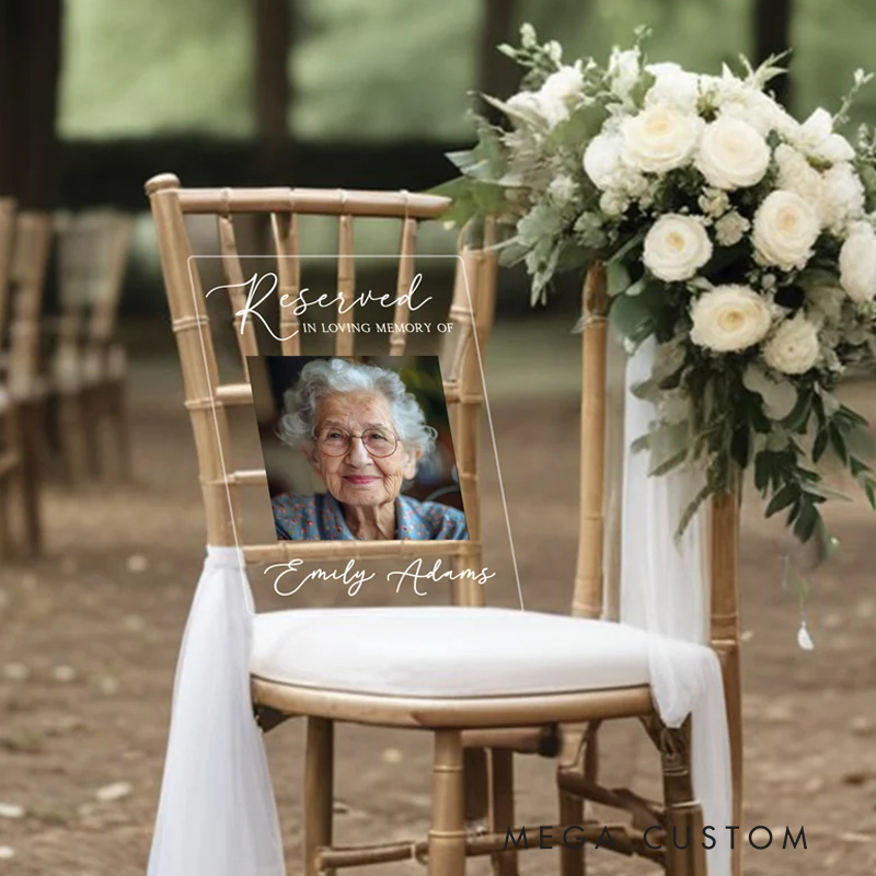 Personalized Reserved Memorial Sign Memorial Plaque In Loving Memory Wedding Decor Sympathy Gift Memorial Acrylic Wedding Sign
