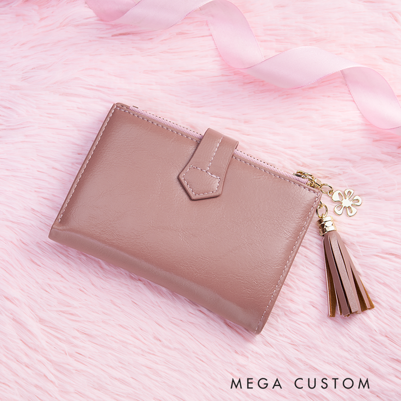 Personalized Leather Name Wallet Custom Folding Bag Women Party Favors Gifts Birthday Gifts 