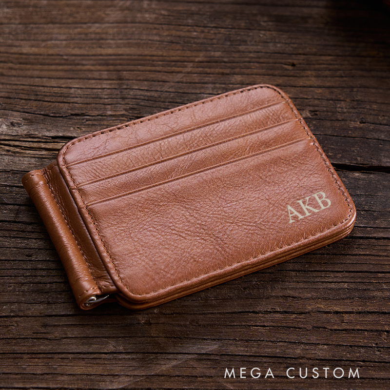 Personalized Leather Wallet Leather Card holder Engraved Mens Wallet Minimalist Wallet Slim Wallet ID Holder Anniversary Gift For Him Birthday Gifts for Boyfriend Dad Husband