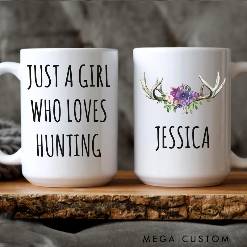 Personalized Hunting Mug Custom Hunting Coffee Mug Hunter Cup Outdoors Hunting Gifts for Women Her Wife