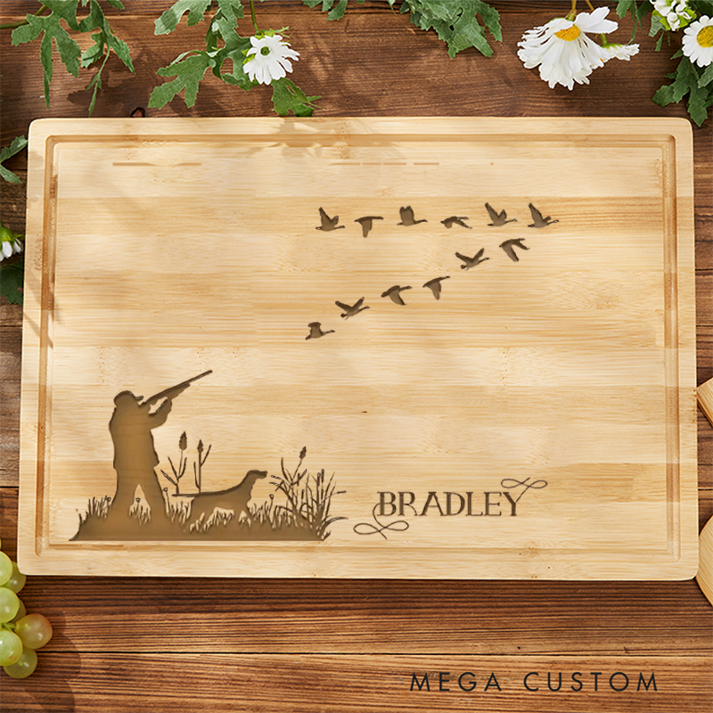 Personalized Duck Hunting Cutting Board Custom Hunting Cutting Board Engraved Gift for Outdoor for Family