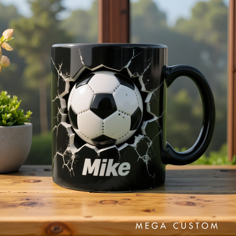 Personalized Soccer Basketball Volleyball and Golf Ball Mug with Custom Name Perfect Gift for Sports Fans and Players