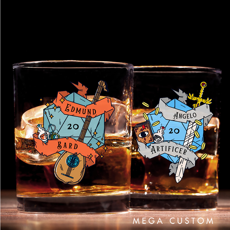 Personalized Rpg Character Whiskey Glasses Custom Game Lover Whiskey Glass Geek Nerd Game Enthusiasts Gifts