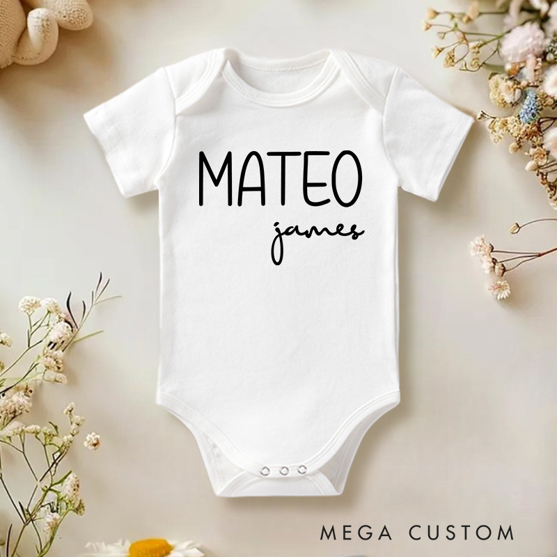Personalized Minimalist Name Style Baby Onesie Baby Shower Gift