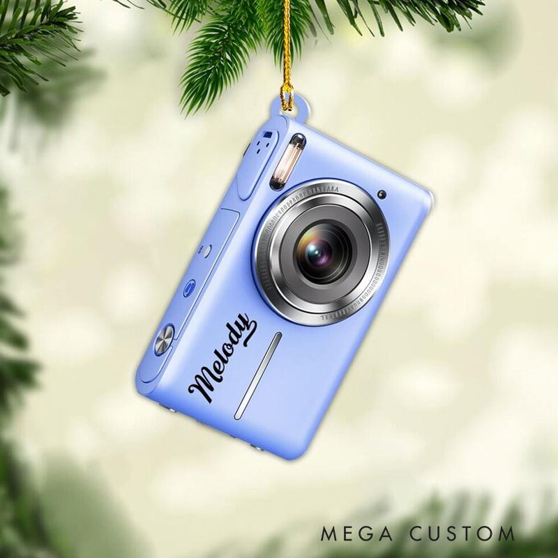 Personalized Camera Ornament Custom Photographer Christmas Gift