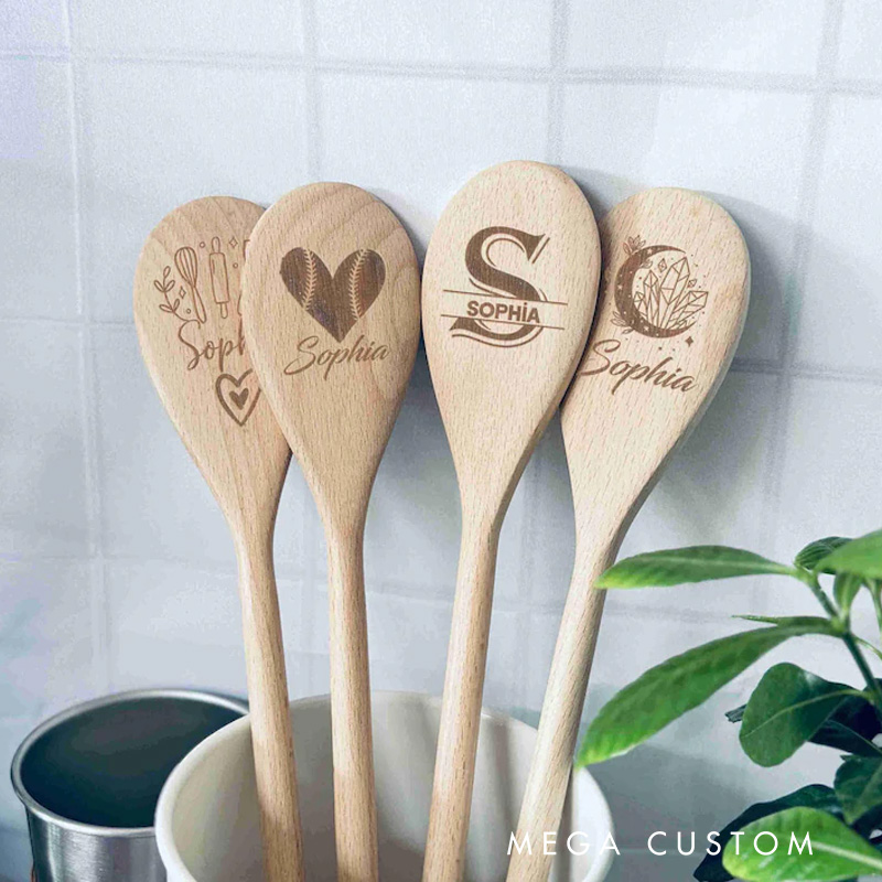Personalized Baking Tools Set with Name Engraved Kitchen Cooking Utensils Set for Mum Birthday Gift for Bakers Baking Lover Gift