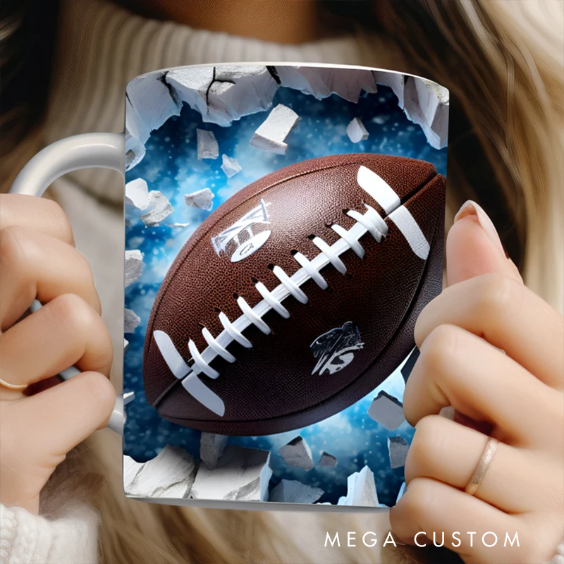 Personalized Sports Mug Set with Baseball, Football, Basketball, and Soccer Designs – Perfect Gift for Sports Lovers