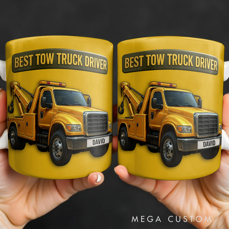 Personalized Kids Coffee Mug Best Tow Truck Lovers Christmas Gifts