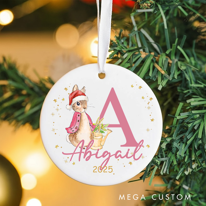 Personalized Cartoon Bunny Christmas Ornament for Kids Ceramic Ornament Anime Movie Christmas Gift Film Xmas Gift Christmas Decor