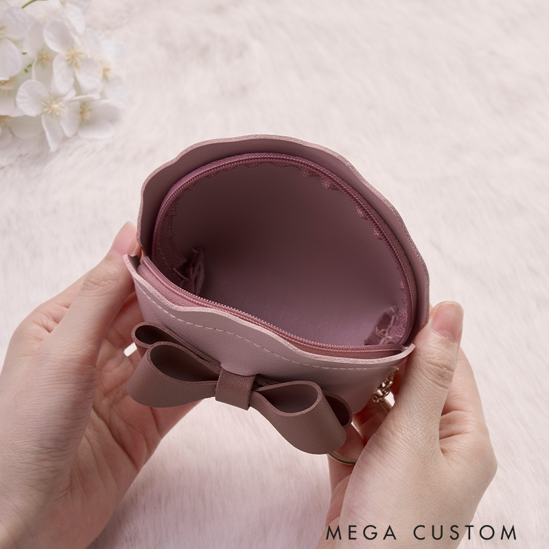 Personalized Leather Wallet for Girl Birth Flower Wallet for Her Leather Wallet With Zipper Purse Wallet Cute wallet Unique Gift for Her Birthday Gifts