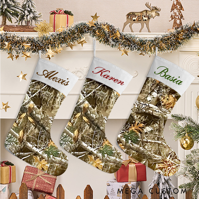 Personalized Christmas Stocking for Hunting Fans in Hunter Custom Name Christmas Stocking Christmas Gift for Hunting Lover