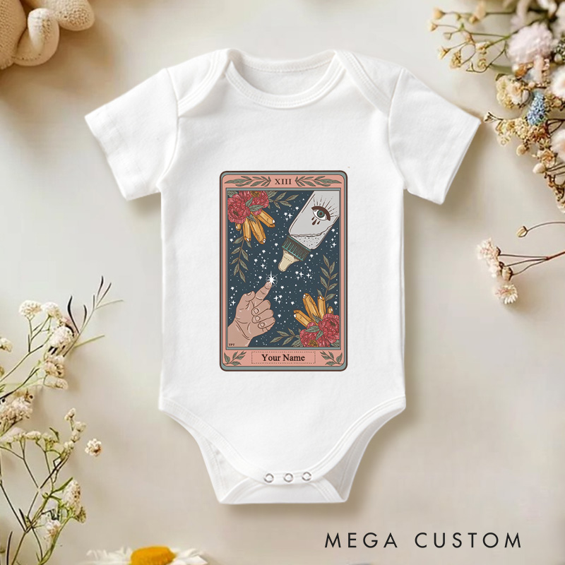 Personalized The Bottle Tarot Card Baby Onesie Baby Breastfeeding Tarot Gift