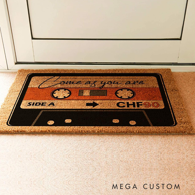 Personalized Cassette Tape Mat Come as You Are Mat Closing and Housewarming Gift New Home Gift Mat