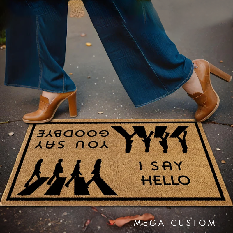 Personalized Hello Goodbye Doormat Musical Welcome Mat New Home Gift Mat