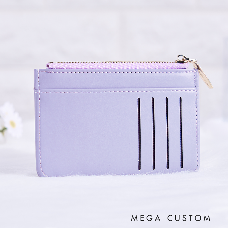 Personalized Leather Wallet for Girl Birth Flower Wallet for Her Zipper Wallet Purse Wallet Credit Card wallet Cute wallet Women's Purse Unique Gift for Her Birthday Gifts