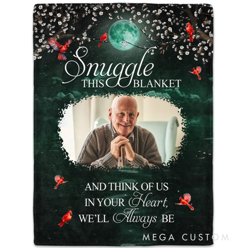 Personalized Memorial Blanket With Cardinal Design Custom Photo When You Miss Me Have No Fear Hug This Blanket And Know I’m Here Keepsake