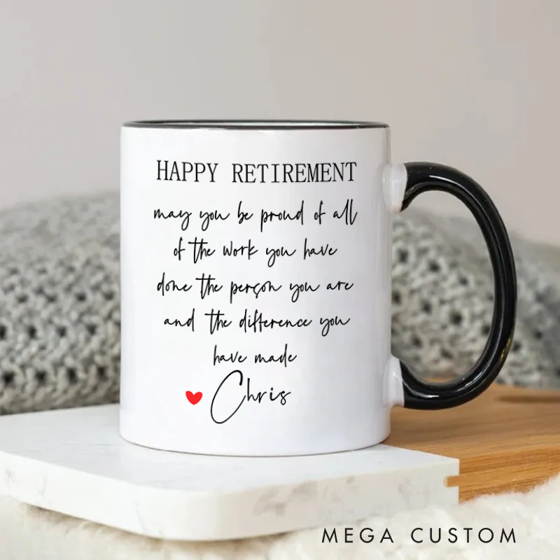 Personalized Happy Retirement Elegant and Heartfelt Mug Coffee Mug for Friends Coworkers
