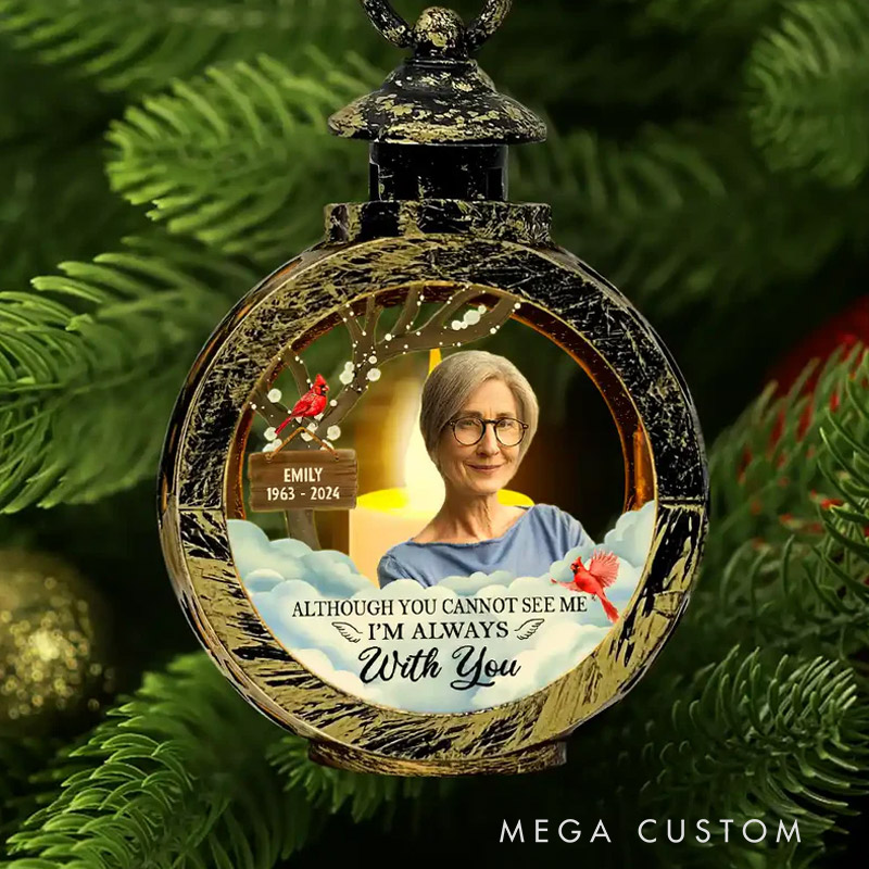 Personalized Candlelight Lantern Ornament Custom Photo I'm Always With You Night Light Sympathy Gift
