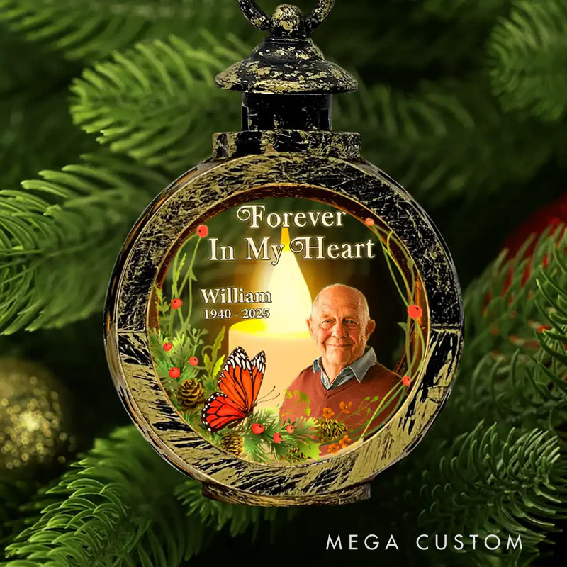 Personalized Candlelight Lantern Ornament Custom Photo Night Light Although You Cannot See Me I'm Always With You
