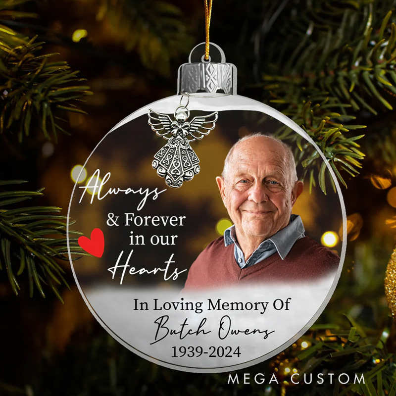 Personalized Photo Memorial Ornament Remembrance Acrylic Ornament Memorial Day Ornament Loss Ornament Funeral Ornaments