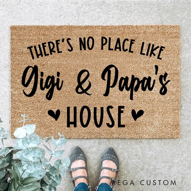 Personalized There Is No Place Like Our House Doormat Housewarming Gift Welcome Mat for New Home Indoor Outdoor Door Mat Family Home Decor Rug