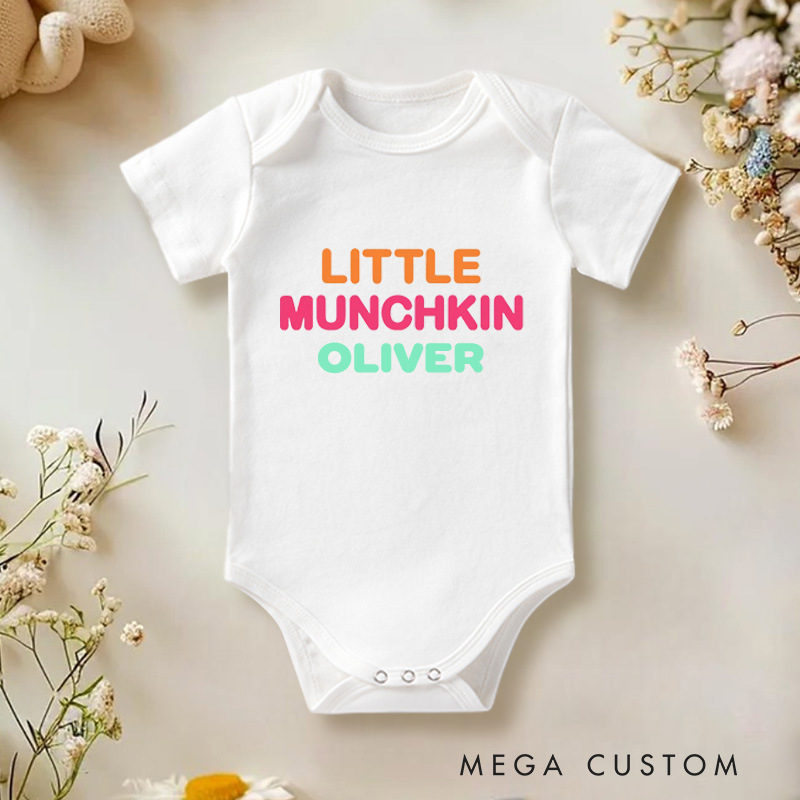 Personalized Little Munchkin Baby Onesie Funny Food Baby Gift Birthday Gift for Baby