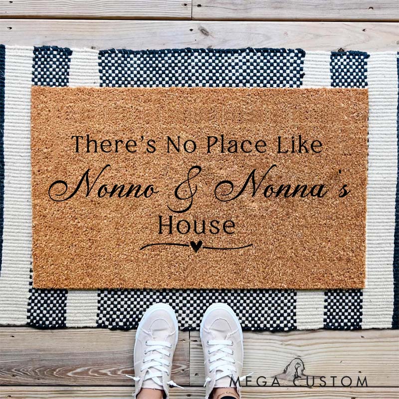 Personalized There Is No Place Like Our House Doormat Housewarming Gift Durable Welcome Mat for New Home Indoor Outdoor Door Mat Family Home Decor Rug