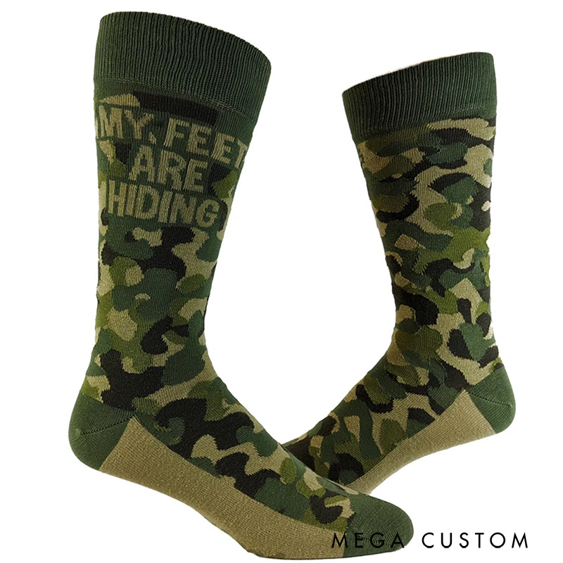 Personalized Camo Socks Funny Mens Socks Hunting Socks Hunter Gifts for Husband Boyfriend