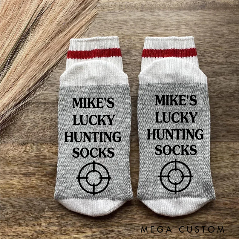 Personalized Funny Hunting Socks Lucky Hunting Socks Funny Hunting Gift for Men Boyfriend Husband Outdoor Enthusiasts