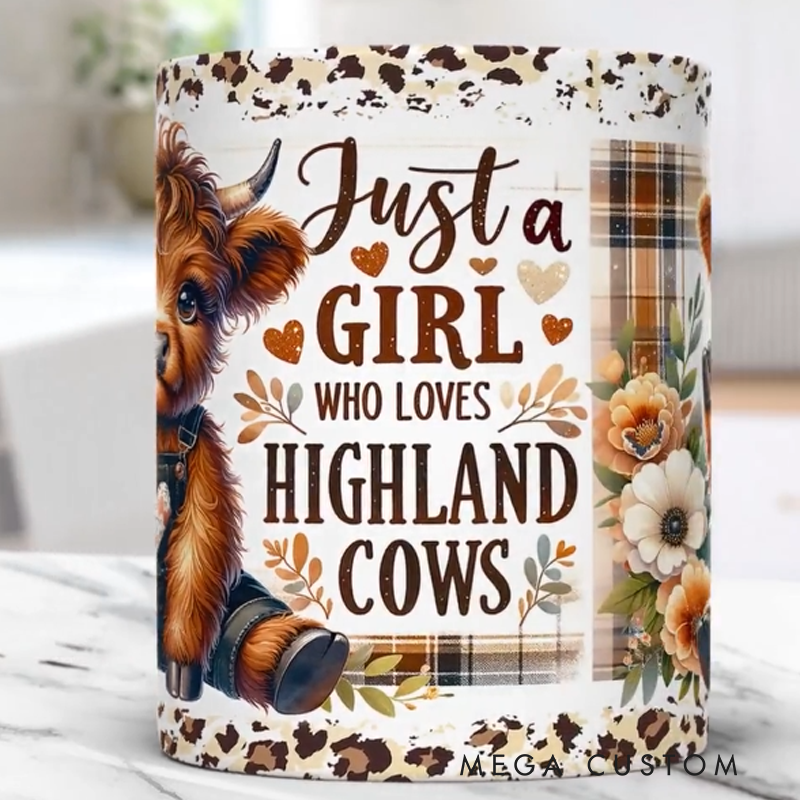 Personalized Highland Cow Mug Custom Christmas Mug Ceramic Mug Hot Chocolate Mug Name Mug Xmas Gifts Letter Mug Winter Mug Xmas Mug