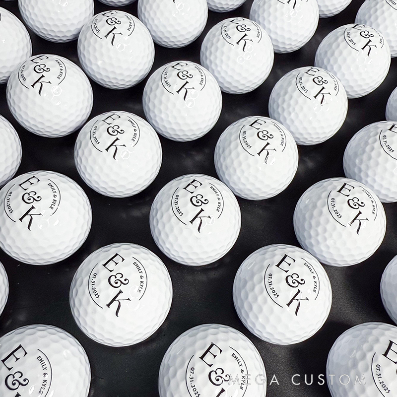 Personalized Commemorative Golf Ball with Names and Special Date  