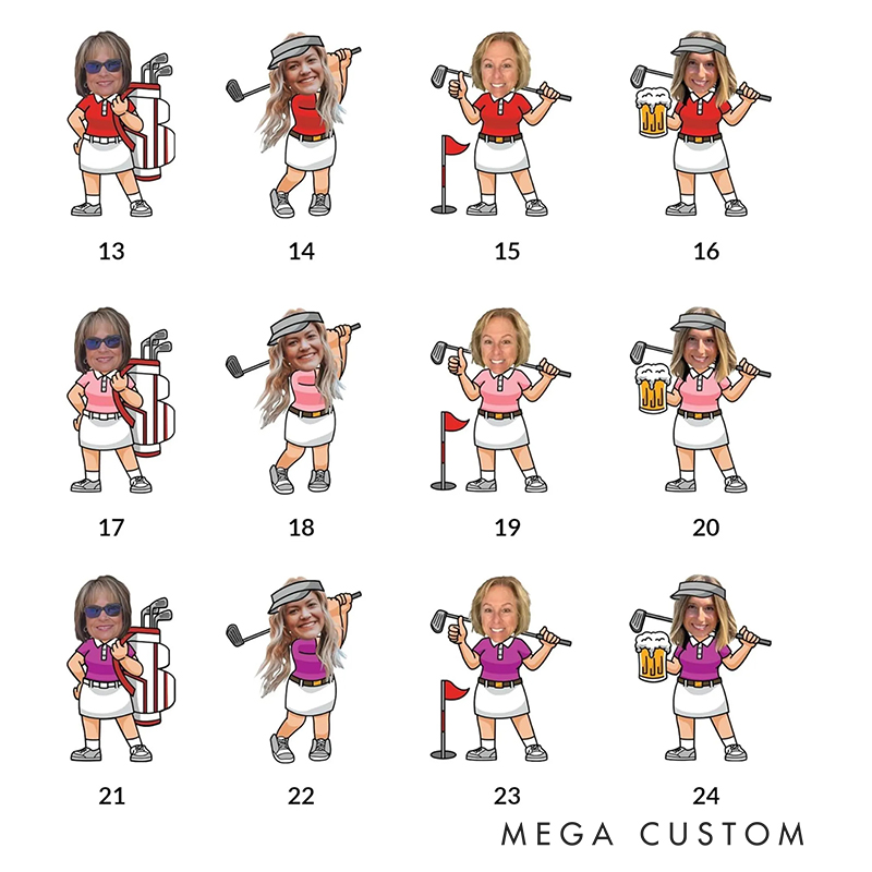 Personalized Cartoon Golf Ball with Custom Face Design for Golf Enthusiast.  