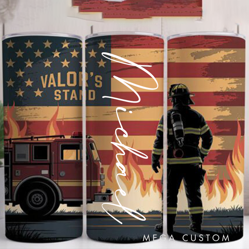 Personalized Firefighter 20-ounce Tumbler Fire Tumbler 20-ounce Insulated Tumbler Stainless Steel Tumbler
