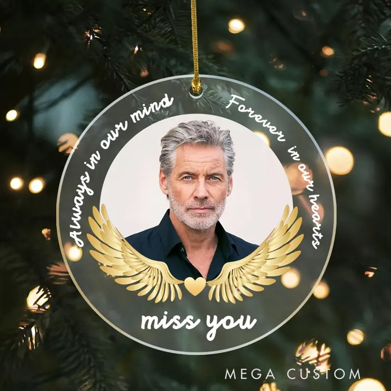Personalized Memorial Ornament You will Always be in My Heart Custom Photo Christmas Ornament In Memory of Lost Loved Ones