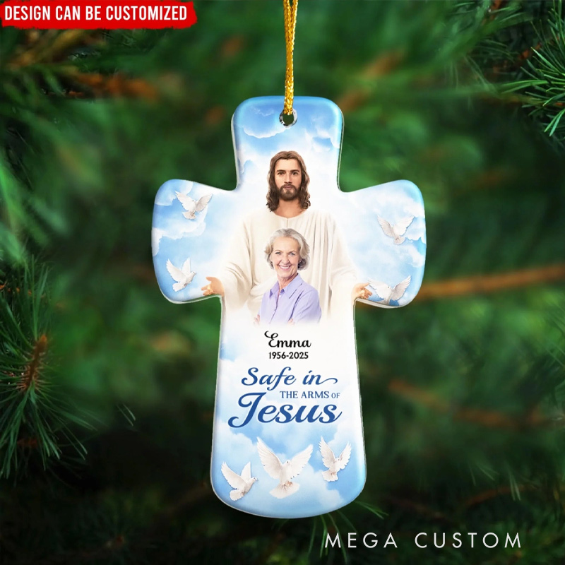 Personalized Acrylic Ornament Memorial Safe In The Arms Of Jesus Memorial Gift for Loss of Loved One