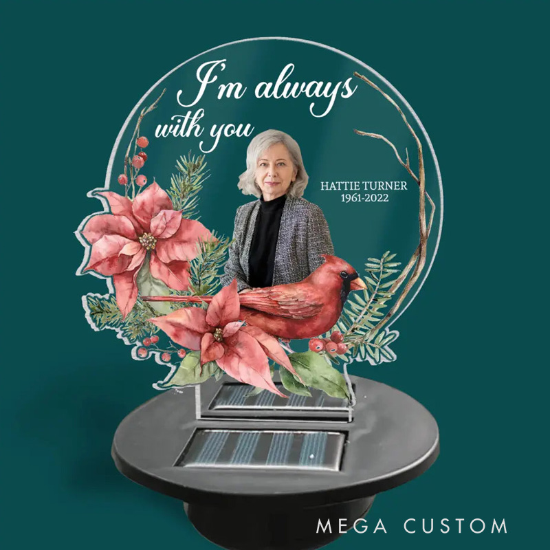 Personalized Solar Light I Am Always With You Memorial Gift Garden Decor Solar Lights for Grave