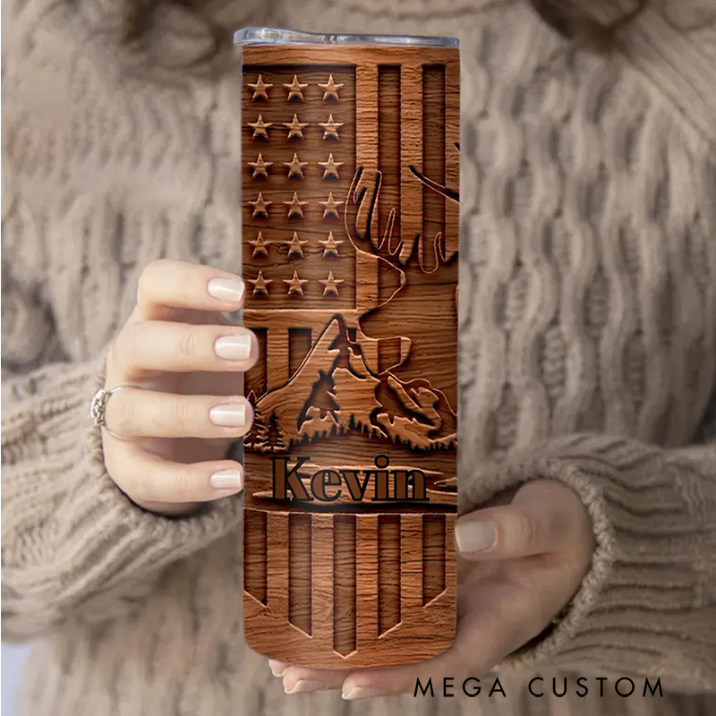 Personalized Deer Hunter Tumbler Hunting Tumbler for Men Custom Hunter Tumbler Outdoor Deer Hunting Tumbler Hunting Gift Grandpa Dad