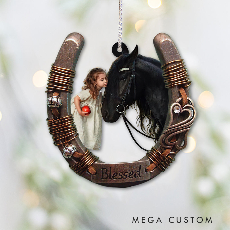 Personalized Horse and Girl Horse Transparent Ornament
