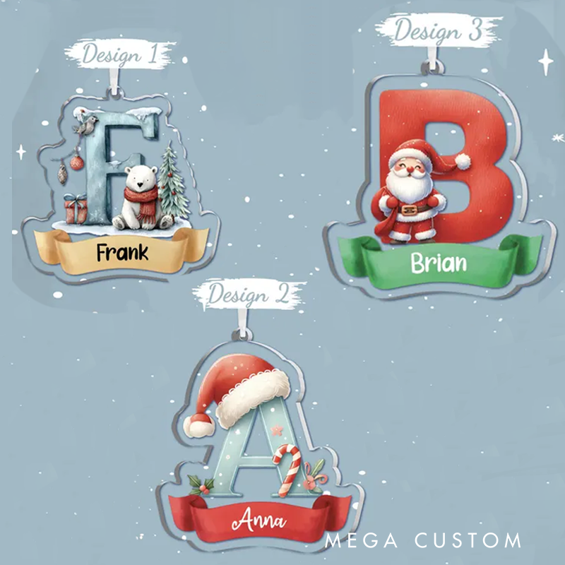 Personalized Letter Name Ornament Monogram Ornament 2025 Ornament Custom Initial Ornament Christmas Gift Family Ornament Keepsake