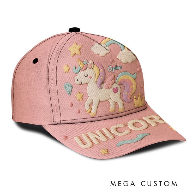 Personalized Cute Unicorn Kid Classic Cap Birthday Gift Party Gift