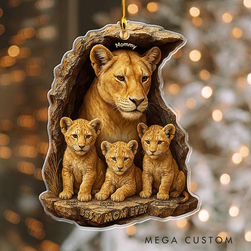 Personalized Best Mom Ever Lion Christmas Ornament 2025 Acrylic Family Ornament Movie Christmas Gift Film Xmas Gift Christmas Decor