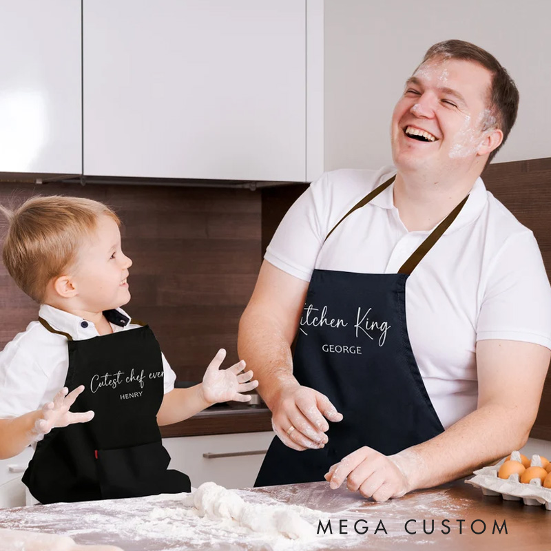 Personalized Animal Fantasy Unicorn Engineering Vehicles Child Kitchen Baking Apron Kid Gift