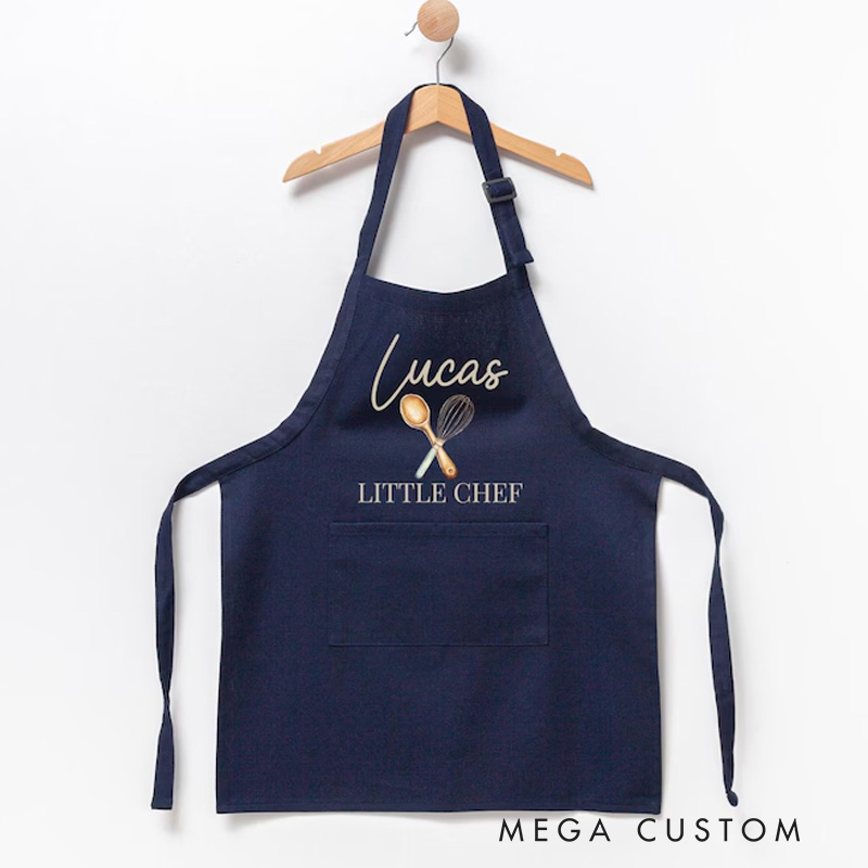 Personalized Cartoon Witch Character Pumpkin Adjustable Apron Chef Hat Set with Name and Initial Daily Use Halloween Party Gift for Kids