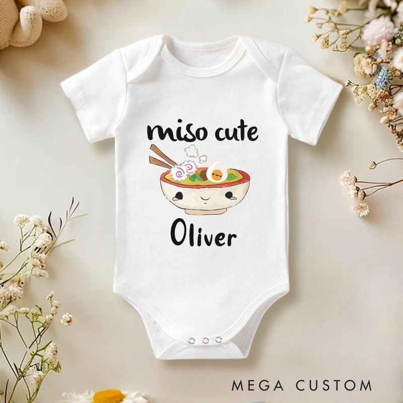Personalized Miso Cute Baby Onesie New Baby Girl Boy Gift Cute Sushi Gift
