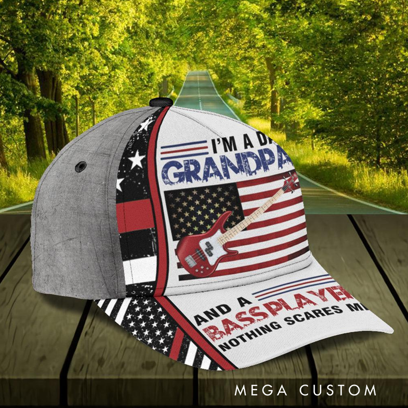 Personalized Name Classic Cap 3D Print Baseball Cap for Music Lover and Guitar Lovers Custom Gift