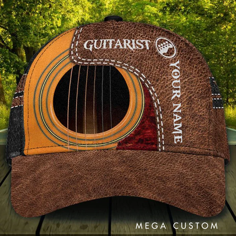 Personalized Name Classic Cap 3D Print Baseball Cap for Music Lover and Guitar Lovers Custom Gift